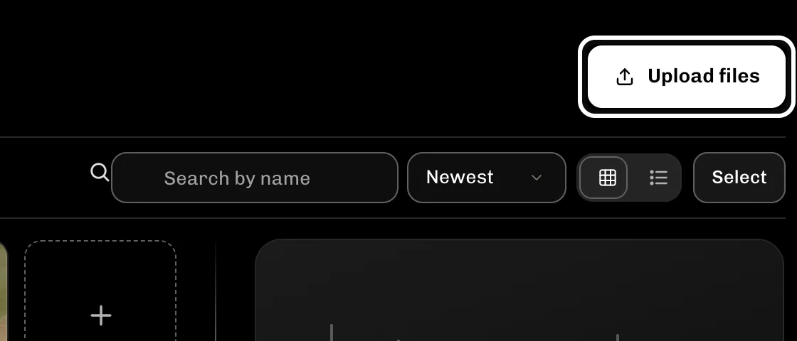 ReelFyre Brand kit, step 1: Select Upload files and choose your logo picture.
