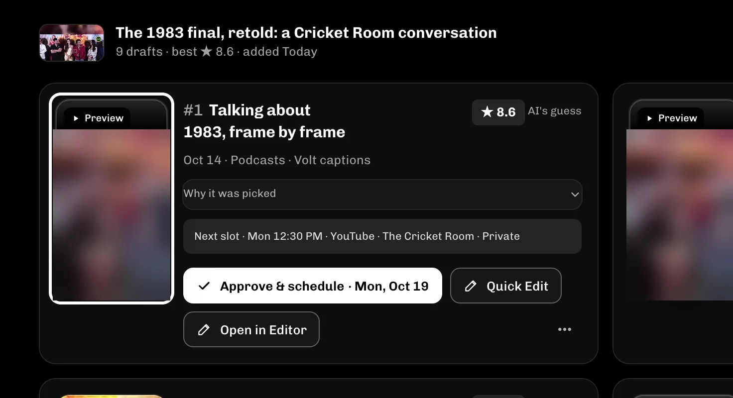 ReelFyre Library, step 3: Select Preview on a clip to play it.
