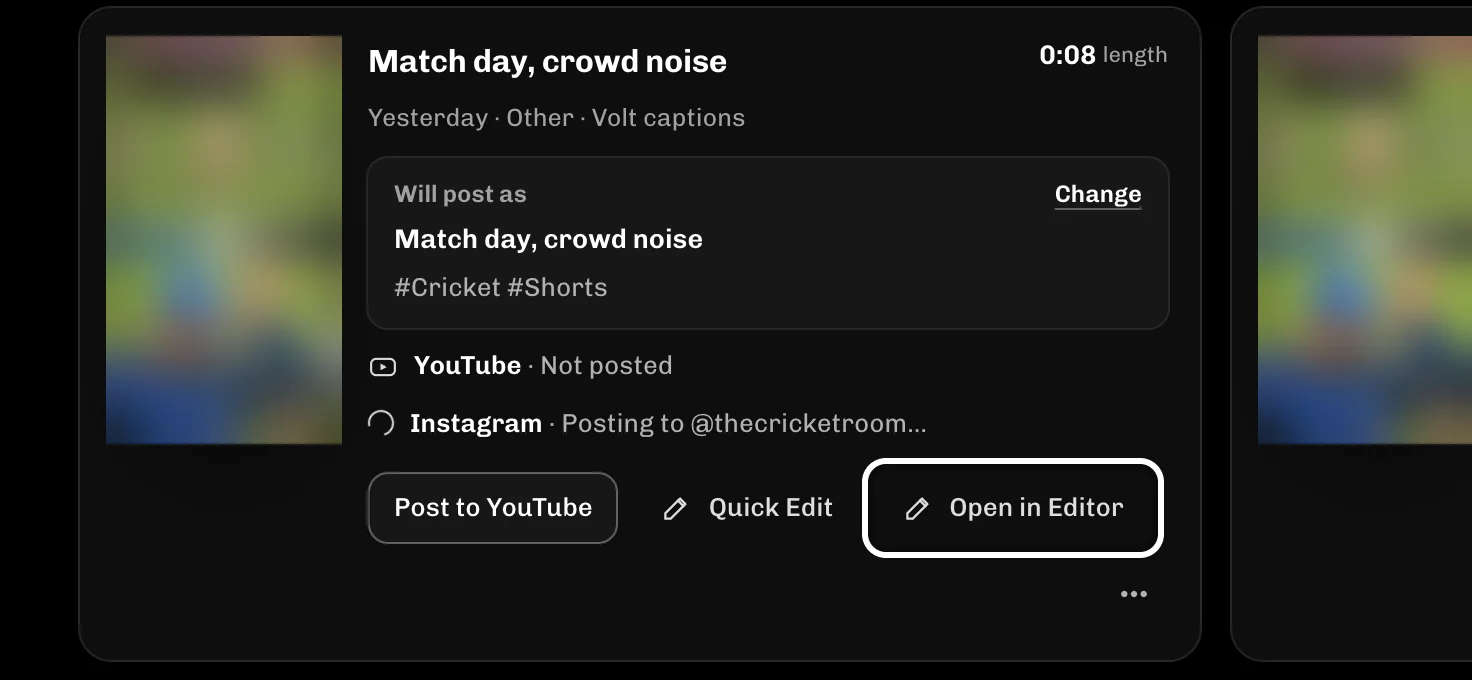 Library me clip par Open in Editor button