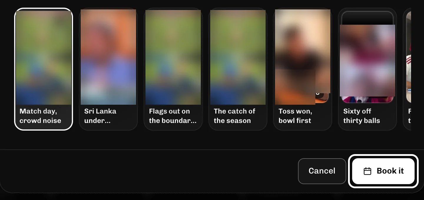 ReelFyre Calendar, step 4: Select Book it to put the post on your calendar.