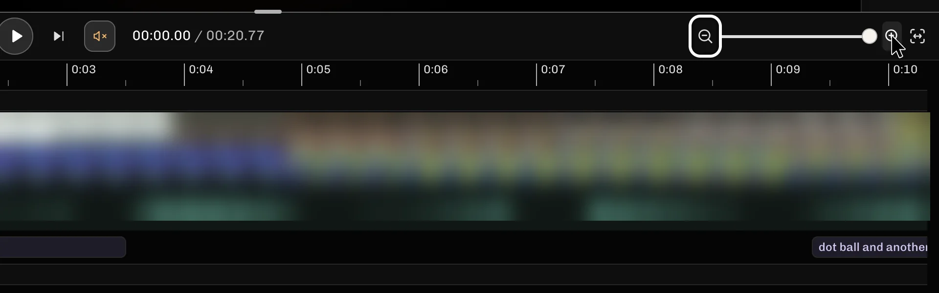 ReelFyre Editor, step 2: Select Zoom out to see more of the clip.
